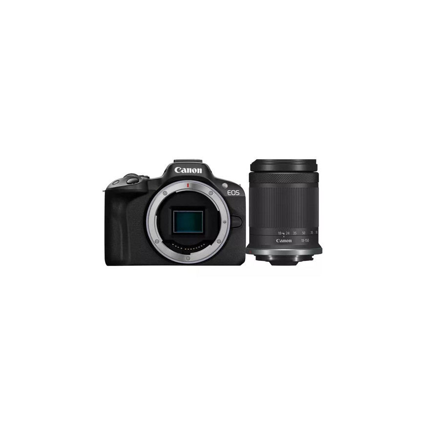 Appareil photo hybride Canon EOS R50, noir + objectif RF-S 18-150 mm F3.5-6.3 IS STM