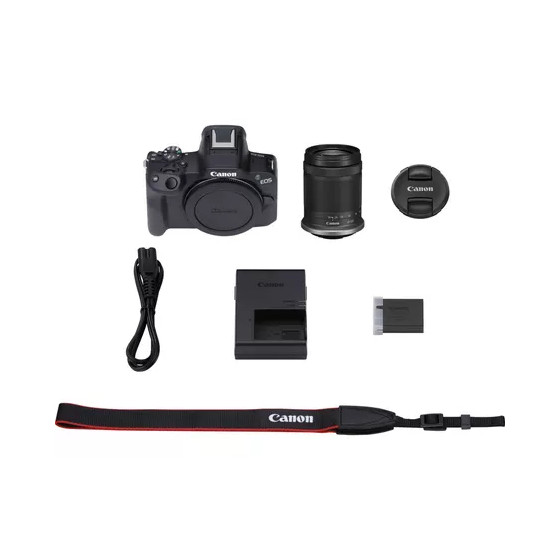Appareil photo hybride Canon EOS R50, noir + objectif RF-S 18-150 mm F3.5-6.3 IS STM