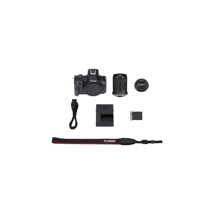 Appareil photo hybride Canon EOS R50, noir + objectif RF-S 18-150 mm F3.5-6.3 IS STM