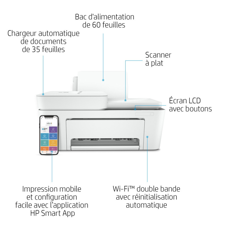 Imprimante multifonction HP DeskJet Plus 4120 (3XV14B)