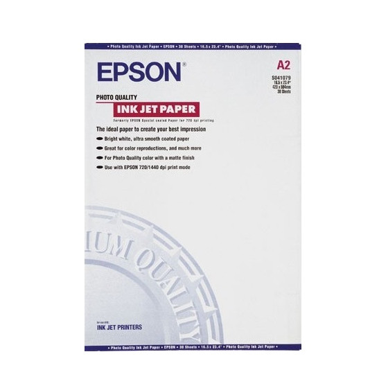 Epson Pap Couché Qual Photo A2 (30f./102g) – Papier pour jet d'encre de qualité photo (C13S041079)
