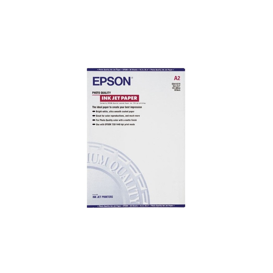 Epson Pap Couché Qual Photo A2 (30f./102g) – Papier pour jet d'encre de qualité photo (C13S041079)