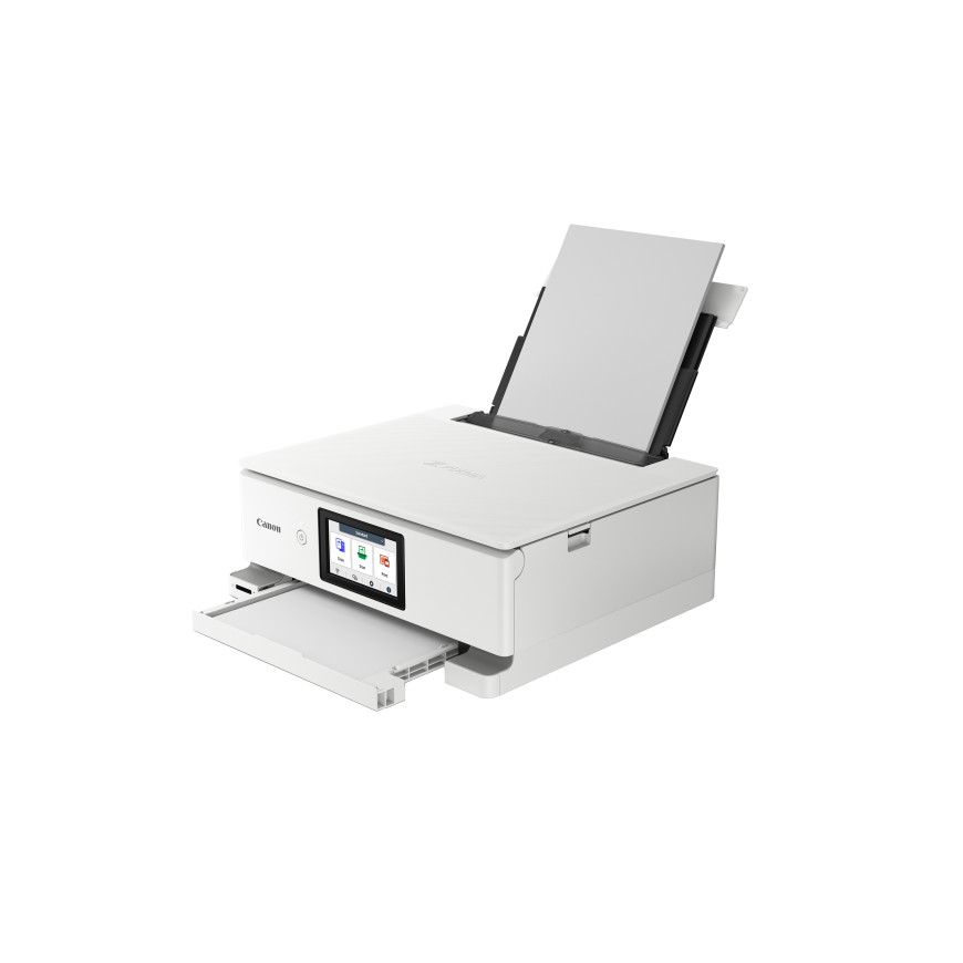 Imprimante photo jet d'encre couleur multifonction sans fil Canon PIXMA TS8751, blanche