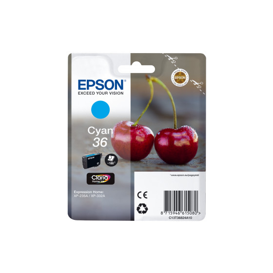 Cartouche d'encre Epson 36 Claria Home Ink – cyan standard (C13T36824A10)