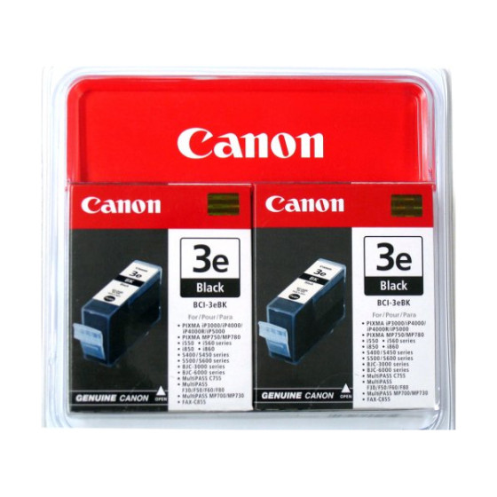 Cartouche d'encre noire Canon BCI-3e BK (lot de deux cartouches)