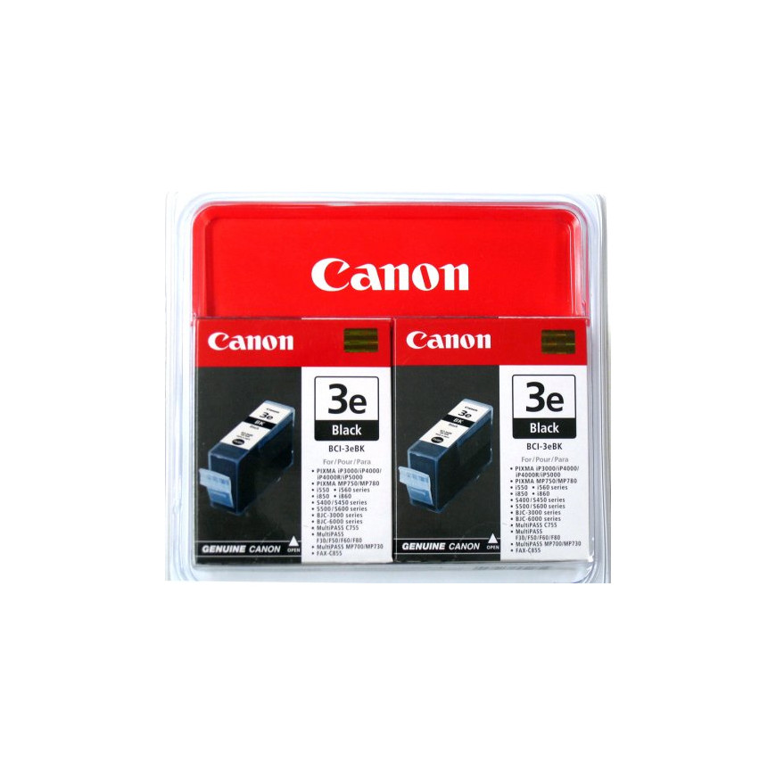 Cartouche d'encre noire Canon BCI-3e BK (lot de deux cartouches)