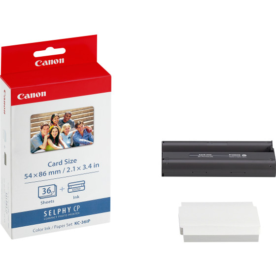 Jeu d'encre couleur et de papier au format 54 x 86 mm Canon KC-36IP, 36 feuilles