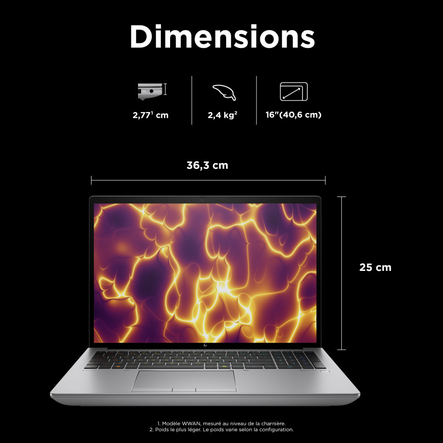 Station de travail portable HP ZBook Fury G11 16" - NVIDIA RTX 2000 Ada