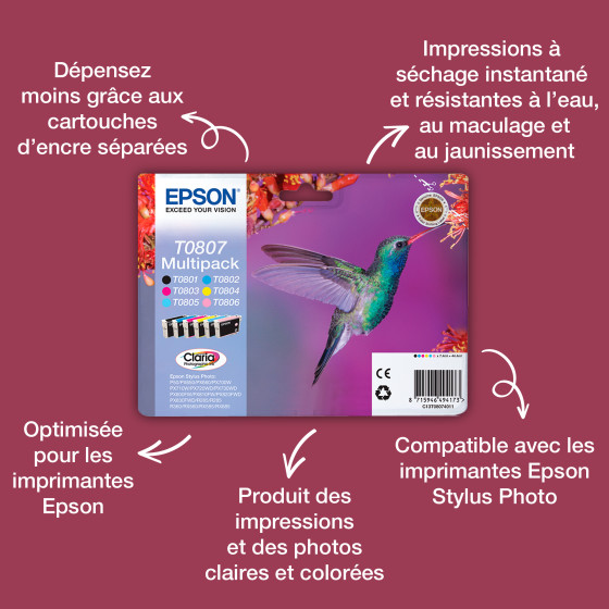 Cartouche d'encre Epson T0805 – Claria Cc (C13T08054021)