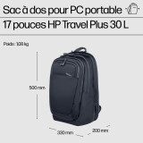 Sac à dos pour ordinateur portable HP Travel Plus 30L 17 pouces