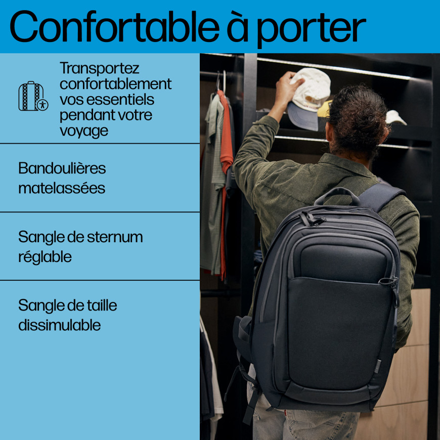 Sac à dos pour ordinateur portable HP Travel Plus 30L 17 pouces