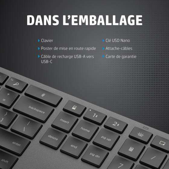 Clavier sans fil HP 975 double mode