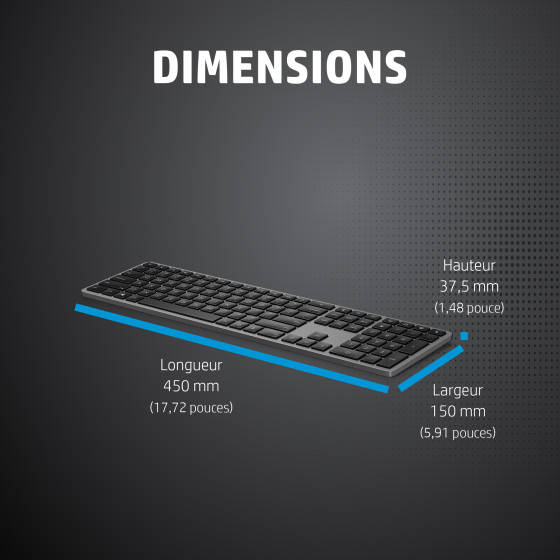Clavier sans fil HP 975 double mode