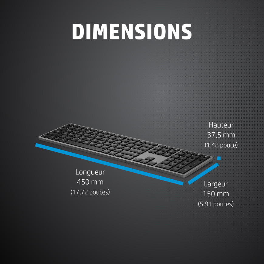 Clavier sans fil HP 975 double mode