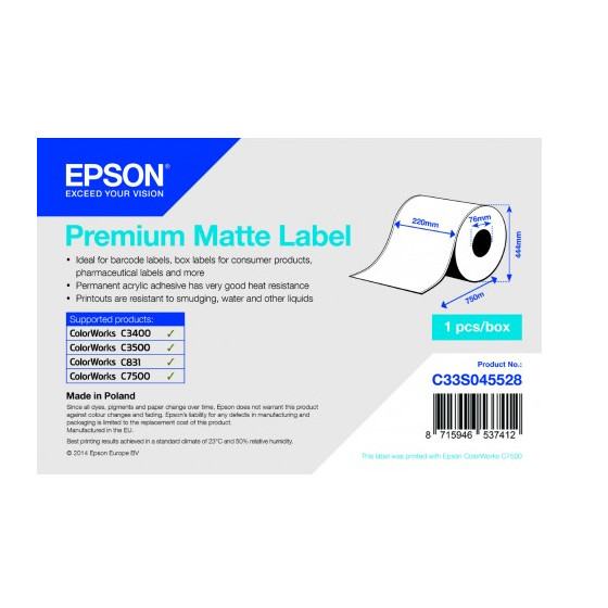 Epson Premium Matte Label - Étiquettes mates à jet d'encre (C33S045528)