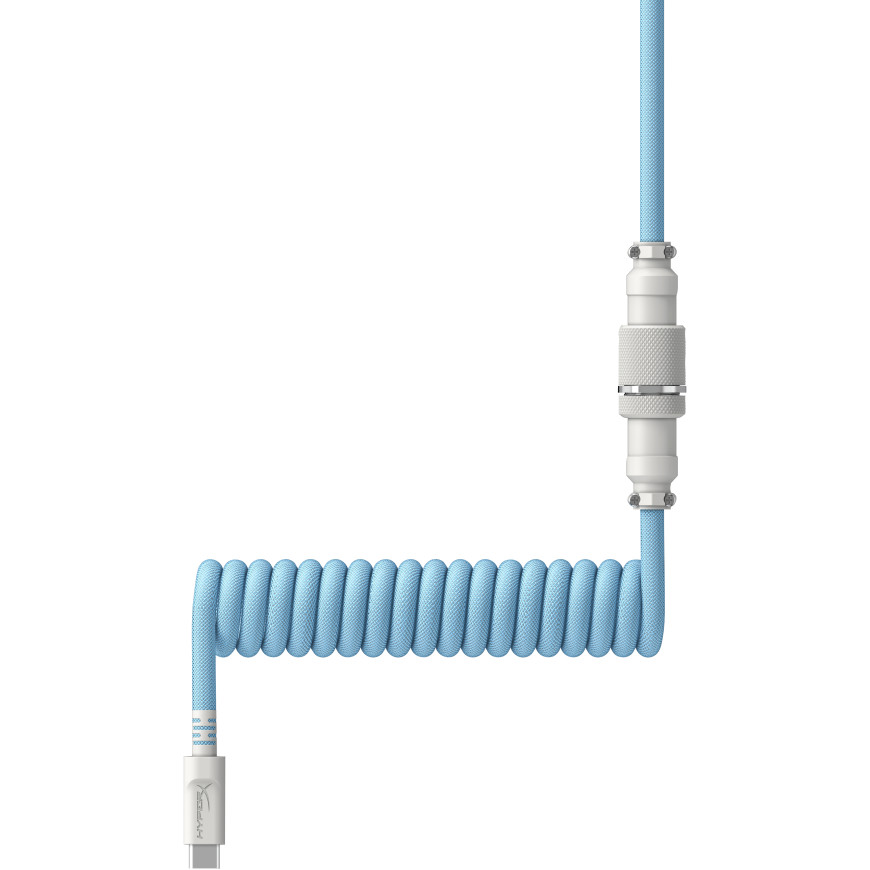 Câble torsadé USB-C HyperX bleu clair-blanc
