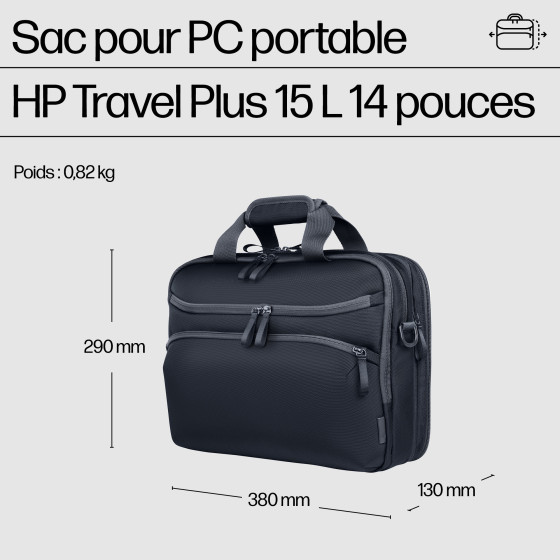 Sac pour ordinateur portable HP Travel Plus 15 litres 14 pouces