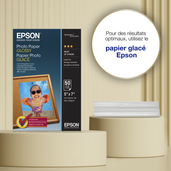 Epson Papier photo brillant 130 x 180 mm – Papier photo glacé 200 g/m² (C13S042545)