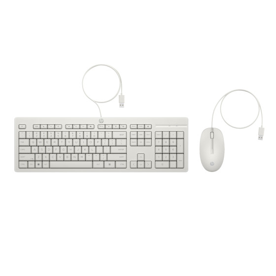 Ensemble combiné clavier et souris filaires HP 225 blanc