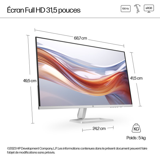 Écran Full HD 31,5 pouces HP Série 5 - 532sf