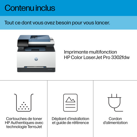 Imprimante multifonction HP Color LaserJet Pro 3302fdw