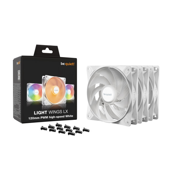 be quiet! Light Wings LX 120 mm PWM High Speed Triple Pack - Blanc