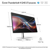 Écran QHD Thunderbolt 4 HP Series 7 Pro 27 pouces - 727pu