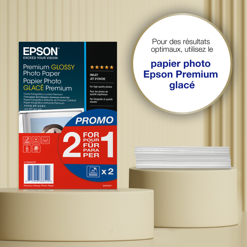 Epson Premium Glossy Photo Paper – Papier photo brillant 255 g/m² (C13S042167)