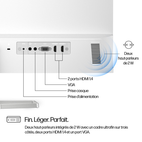 Écran HP Series 5 527sa 27" FHD - Haut-parleurs intégrés
