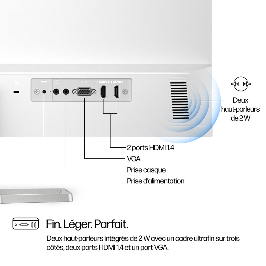 Écran HP Series 5 527sa 27" FHD - Haut-parleurs intégrés