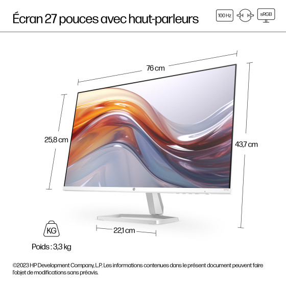 Écran HP Series 5 527sa 27" FHD - Haut-parleurs intégrés