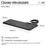 Clavier filaire rétroéclairé multi-appareil HP 405