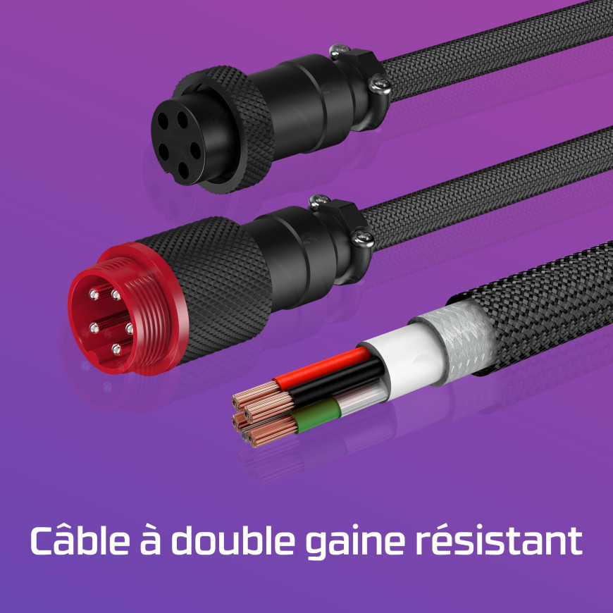 Câble torsadé USB-C HyperX violet clair