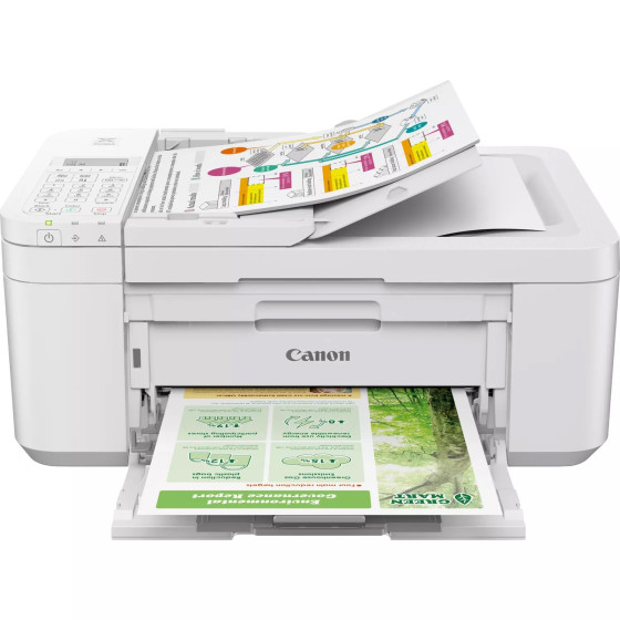 Imprimante photo jet d'encre couleur multifonctions sans fil Canon PIXMA TR4751i, blanche