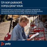 Écouteurs gris HP Poly Voyager Free 20 + étui de charge de base