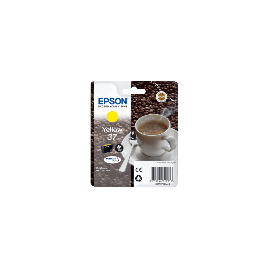 Epson 37 Singlepack Yellow DURABrite Ultra Ink (C13T37044A10)