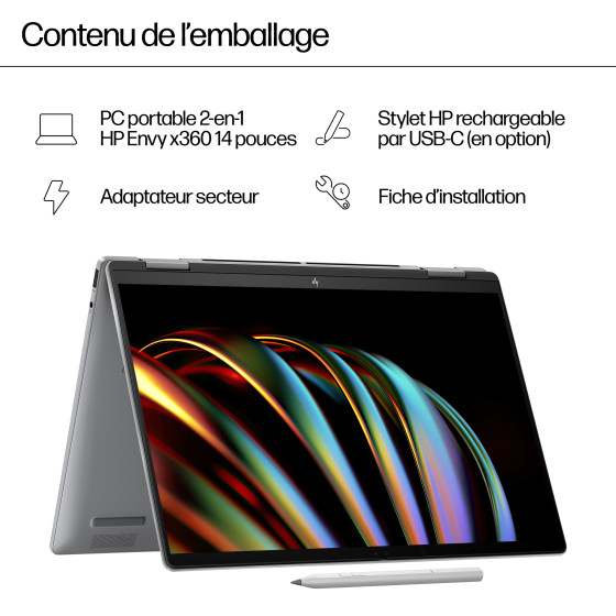 PC portable 2 en 1 HP Envy x360 14-fc0009nf - Ecran tactile OLED 120 Hz