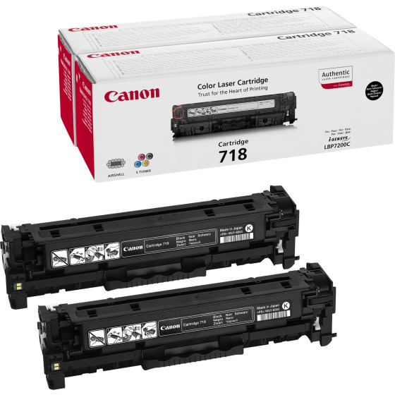 Cartouche toner noir Canon 718VP (lot de deux cartouches toner à prix réduit)