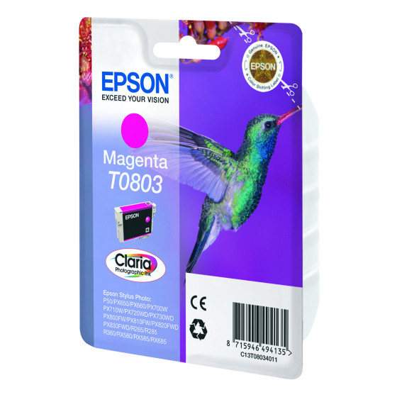 Cartouche Epson T0803 - "Colibri" encre Claria M (C13T08034011)