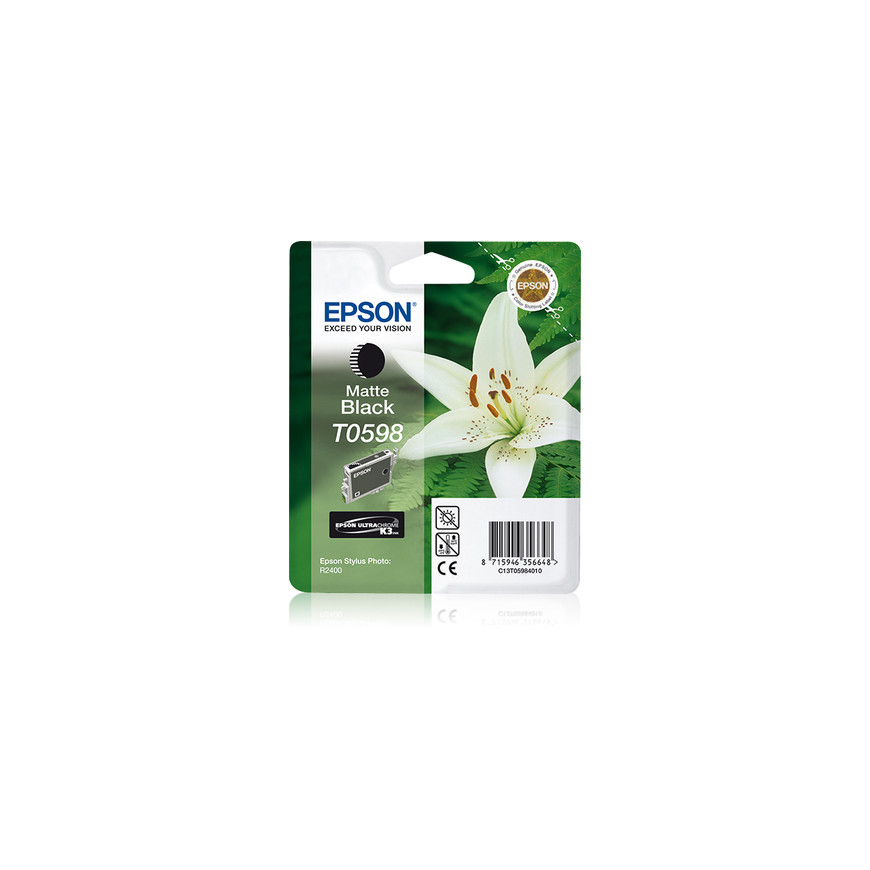 Cartouche d'encre Epson T0598 – noire mat UltraChrome K3 (C13T05984N10)