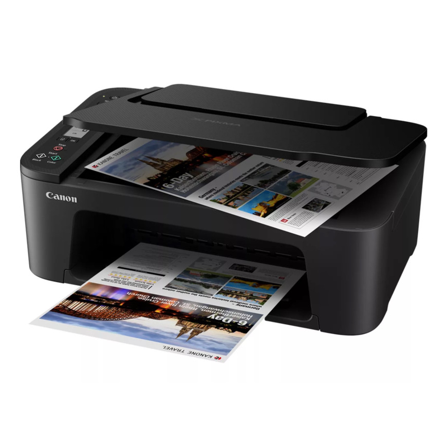 Imprimante photo jet d'encre couleur 3-en1 sans fil Canon PIXMA TS3550i, noire
