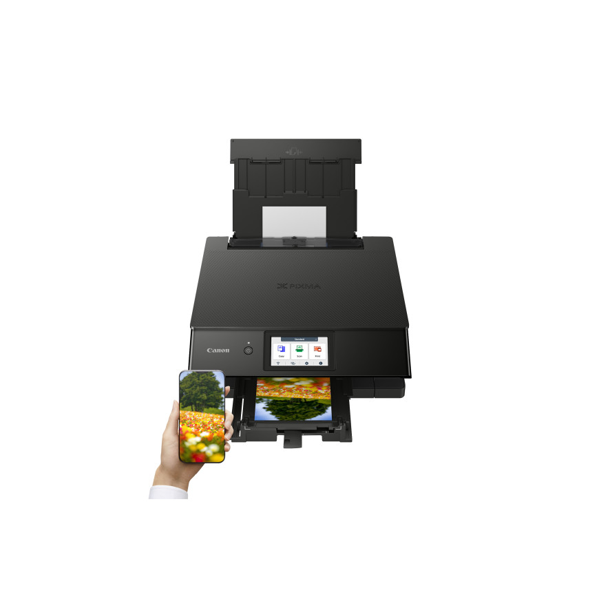 Imprimante photo jet d'encre couleur multifonction Wi-Fi Canon PIXMA TS8750, noire