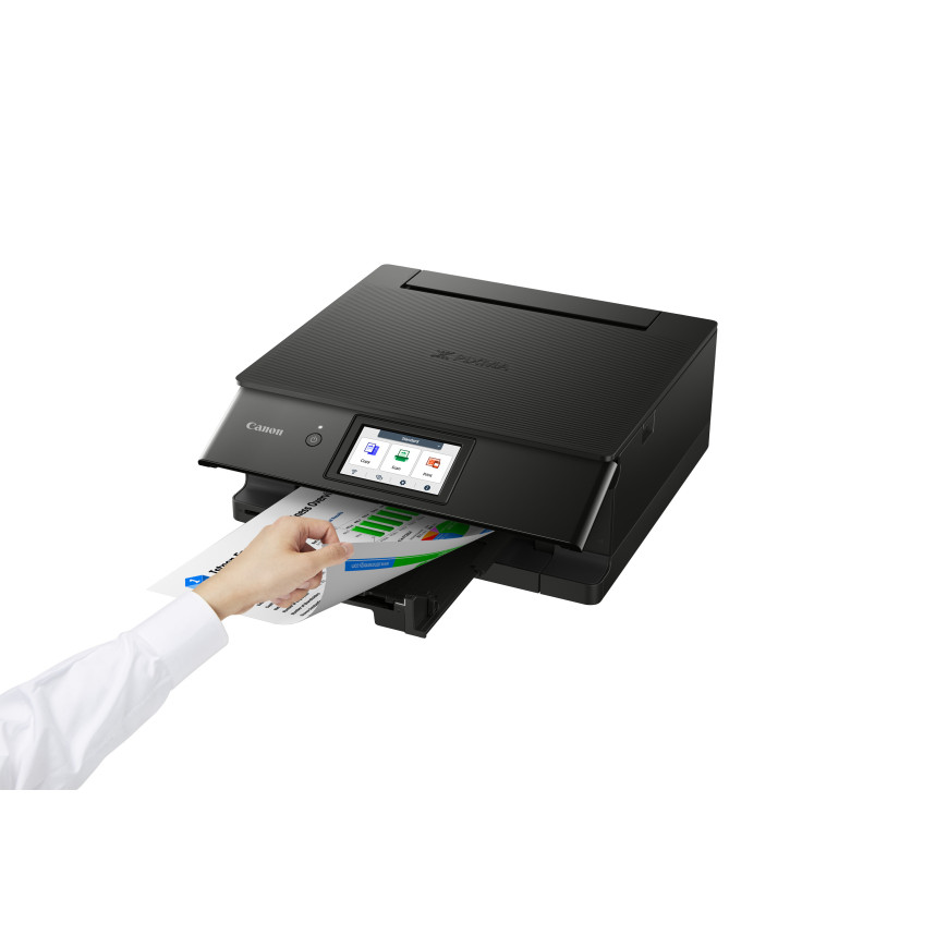 Imprimante photo jet d'encre couleur multifonction Wi-Fi Canon PIXMA TS8750, noire