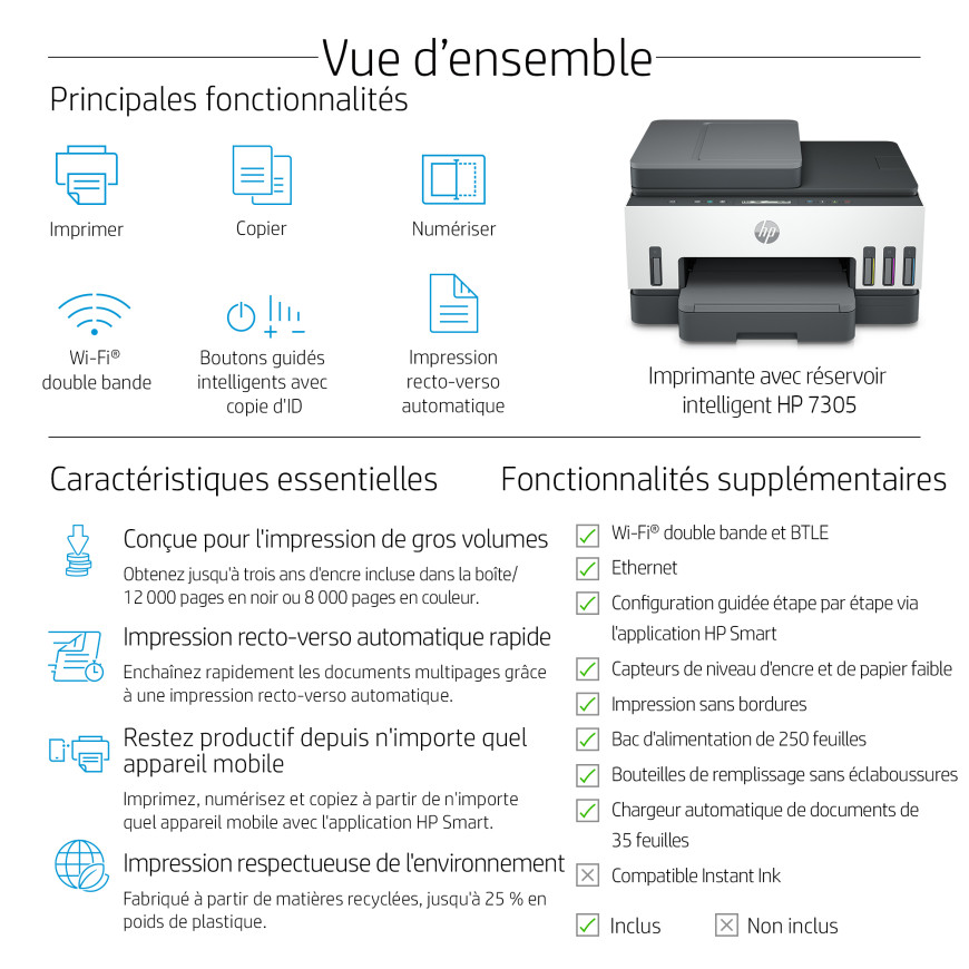 Imprimante Tout-en-un HP Smart Tank 7305