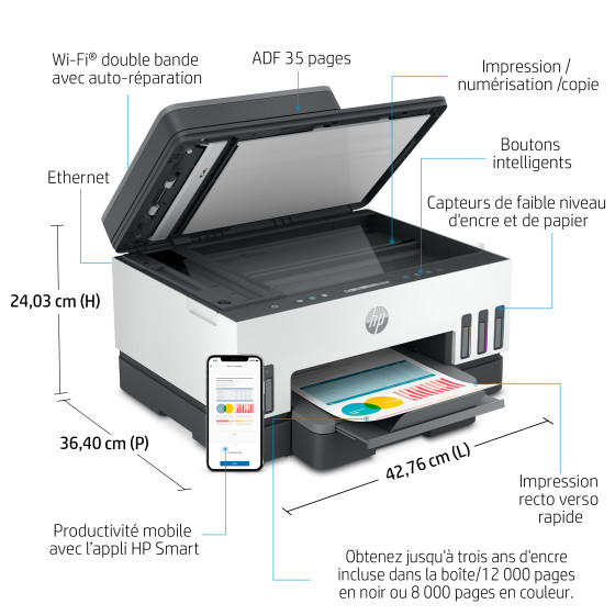 Imprimante Tout-en-un HP Smart Tank 7305