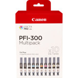 Multipack 10 cartouches d'encre Canon PFI-300 MBK/PBK/CO/GY/R/C/M/Y/PC/PM