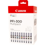 Multipack 10 cartouches d'encre Canon PFI-300 MBK/PBK/CO/GY/R/C/M/Y/PC/PM