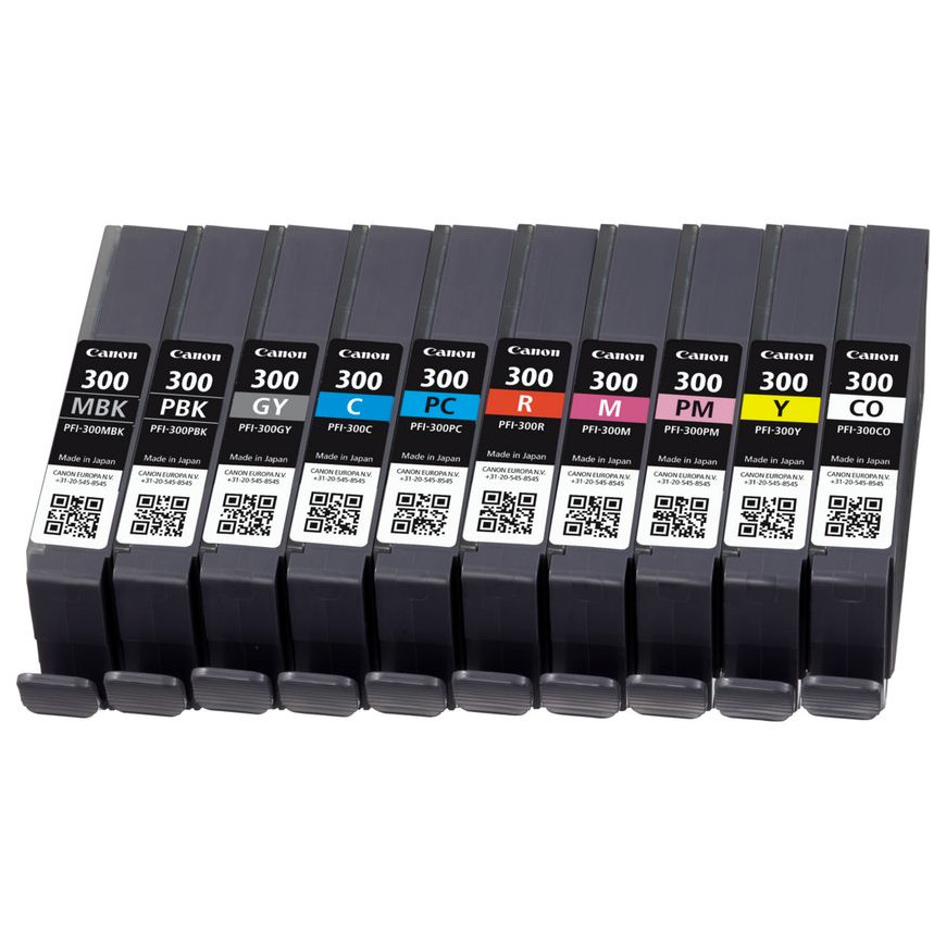 Multipack 10 cartouches d'encre Canon PFI-300 MBK/PBK/CO/GY/R/C/M/Y/PC/PM