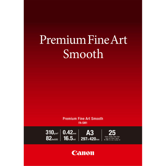 Papier A3 beaux-arts lisse Premium Canon FA-SM1 - 25 feuilles
