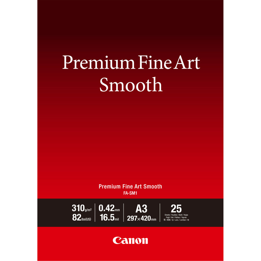Papier A3 beaux-arts lisse Premium Canon FA-SM1 - 25 feuilles